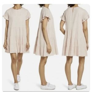 Rachael Parcell NWT Pink Smoke Rachel Dot Tiered Babydoll Cotton Dress SZ XL